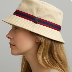 Coach Twill Bucket Crusher Hat Tan Signature Lining Size Small